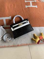Hermes Mini Kelly In Black Crocodile Leather 19 cm - 2