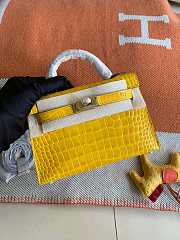 Hermes Mini Kelly In Yellow Crocodile Leather 19 cm - 1