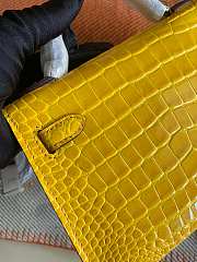 Hermes Mini Kelly In Yellow Crocodile Leather 19 cm - 3