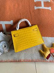 Hermes Mini Kelly In Yellow Crocodile Leather 19 cm - 5