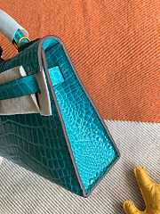 Hermes Mini Kelly In Navy Blue Crocodile Leather 19 cm - 3