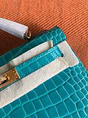 Hermes Mini Kelly In Navy Blue Crocodile Leather 19 cm - 5