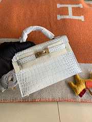 Hermes Mini Kelly In White Crocodile Leather 19 cm - 1