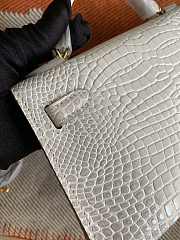 Hermes Mini Kelly In White Crocodile Leather 19 cm - 3