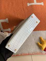 Hermes Mini Kelly In White Crocodile Leather 19 cm - 4
