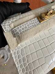 Hermes Mini Kelly In White Crocodile Leather 19 cm - 5