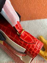 Hermes Mini Kelly In Red Crocodile Leather 19 cm - 2