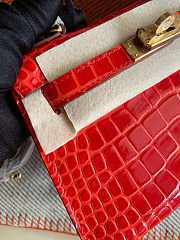 Hermes Mini Kelly In Red Crocodile Leather 19 cm - 3