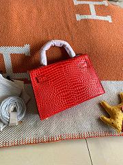 Hermes Mini Kelly In Red Crocodile Leather 19 cm - 4