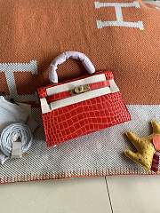 Hermes Mini Kelly In Red Crocodile Leather 19 cm - 6