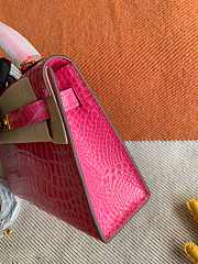 Hermes Mini Kelly In Pink Crocodile Leather 19 cm - 5