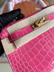 Hermes Mini Kelly In Pink Crocodile Leather 19 cm - 4
