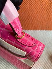 Hermes Mini Kelly In Pink Crocodile Leather 19 cm - 3