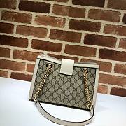 Padlock GG Small Shoulder Bag In White 498156 Size 26x18x10cm - 5
