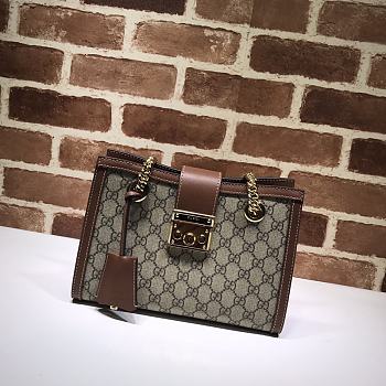 Padlock GG Small Shoulder Bag In Brown 498156 Size 26x18x10cm