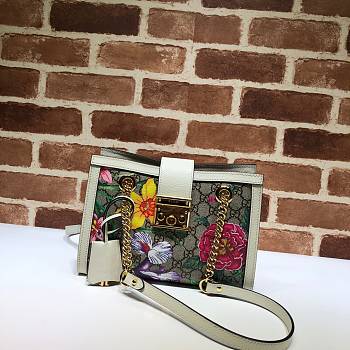 Gucci Padlock Monogram Flora Shoulder Bag 498156 Size 26x18x10cm