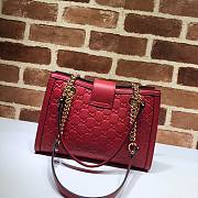 Gucci Padlock Signature Shoulder Bag In Red 498156 Size 26x18x10cm - 6