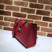 Gucci Padlock Signature Shoulder Bag In Red 498156 Size 26x18x10cm - 5