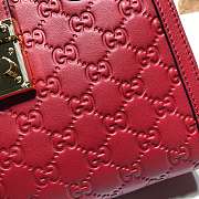 Gucci Padlock Signature Shoulder Bag In Red 498156 Size 26x18x10cm - 3