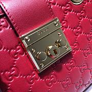 Gucci Padlock Signature Shoulder Bag In Red 498156 Size 26x18x10cm - 2