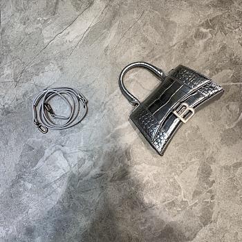 Colestore Balenciaga Mini Hourglass Handle Bag In Silver 59354 Size 19x8x21cm