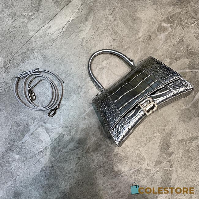 Colestore Balenciaga Small Hourglass Handle Bag In Silver 59354 Size 23x10x14cm - 1
