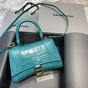 Colestore Balenciaga Small Hourglass Handle Bag In Blue Crocodile Leather 59354 Size 23x10x14cm - 1