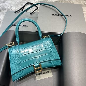 Colestore Balenciaga Small Hourglass Handle Bag In Blue Crocodile Leather 59354 Size 23x10x14cm
