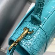 Colestore Balenciaga Small Hourglass Handle Bag In Blue Crocodile Leather 59354 Size 23x10x14cm - 2