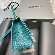 Colestore Balenciaga Small Hourglass Handle Bag In Blue Crocodile Leather 59354 Size 23x10x14cm - 3