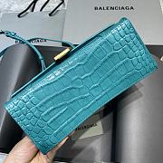 Colestore Balenciaga Small Hourglass Handle Bag In Blue Crocodile Leather 59354 Size 23x10x14cm - 4