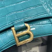 Colestore Balenciaga Small Hourglass Handle Bag In Blue Crocodile Leather 59354 Size 23x10x14cm - 5