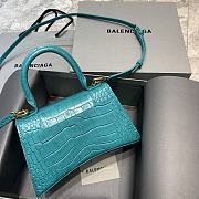 Colestore Balenciaga Small Hourglass Handle Bag In Blue Crocodile Leather 59354 Size 23x10x14cm - 6