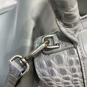 Colestore Balenciaga Small Hourglass Handle Bag In Grey Crocodile Leather 59354 Size 23x10x14cm - 2