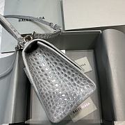 Colestore Balenciaga Small Hourglass Handle Bag In Grey Crocodile Leather 59354 Size 23x10x14cm - 3