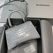 Colestore Balenciaga Small Hourglass Handle Bag In Grey Crocodile Leather 59354 Size 23x10x14cm - 5