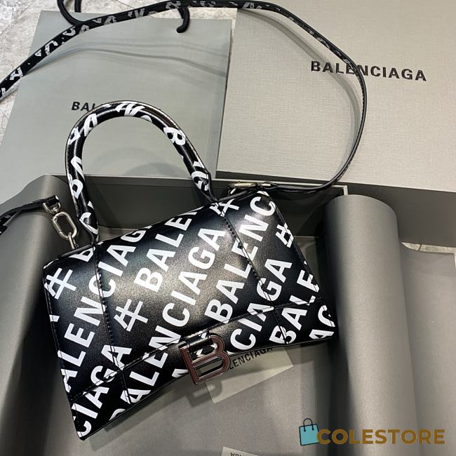 Colestore Balenciaga Small Hourglass Handle Bag In Print Logo 59354 Size 23x10x14cm - 1