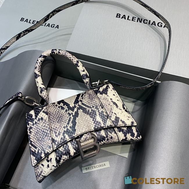 Colestore Balenciaga Mini Hourglass Handle Bag In Python Leather 59354 Size 19x8x21cm - 1