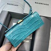 Colestore Balenciaga Mini Hourglass Handle Bag In Blue Sky Crocodile 59354 Size 19x8x21cm - 4
