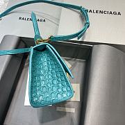 Colestore Balenciaga Mini Hourglass Handle Bag In Blue Sky Crocodile 59354 Size 19x8x21cm - 5