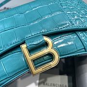 Colestore Balenciaga Mini Hourglass Handle Bag In Blue Sky Crocodile 59354 Size 19x8x21cm - 3