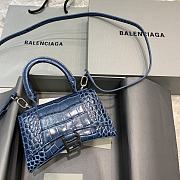 Colestore Balenciaga Mini Hourglass Handle Bag In Blue Navy Crocodile 59354 Size 19x8x21cm - 1