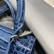 Colestore Balenciaga Mini Hourglass Handle Bag In Blue Navy Crocodile 59354 Size 19x8x21cm - 2