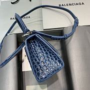 Colestore Balenciaga Mini Hourglass Handle Bag In Blue Navy Crocodile 59354 Size 19x8x21cm - 3