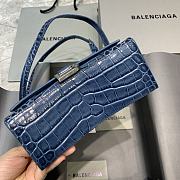 Colestore Balenciaga Mini Hourglass Handle Bag In Blue Navy Crocodile 59354 Size 19x8x21cm - 4