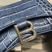 Colestore Balenciaga Mini Hourglass Handle Bag In Blue Navy Crocodile 59354 Size 19x8x21cm - 5