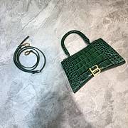 Colestore Balenciaga Small Hourglass Handle Bag In Green Forest Crocodile Leather 59354 Size 23x10x14cm - 1