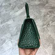 Colestore Balenciaga Small Hourglass Handle Bag In Green Forest Crocodile Leather 59354 Size 23x10x14cm - 5