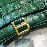 Colestore Balenciaga Small Hourglass Handle Bag In Green Forest Crocodile Leather 59354 Size 23x10x14cm - 4