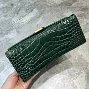 Colestore Balenciaga Small Hourglass Handle Bag In Green Forest Crocodile Leather 59354 Size 23x10x14cm - 3
